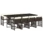 Garden dining set 9 pieces and brown synthetic rattan cushions by , Garden sets - Ref: Foro24-3211641, Price: 631,26 €, Disco...
