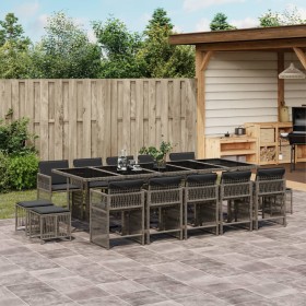 Garden dining set with 15-piece synthetic rattan cushions in gray. by , Garden sets - Ref: Foro24-3211712, Price: 803,22 €, D...