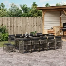 Garden dining set with 15-piece synthetic rattan cushions in gray. by , Garden sets - Ref: Foro24-3211712, Price: 908,11 €, D...