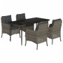 5-piece garden dining set with gray synthetic rattan cushions by , Garden sets - Ref: Foro24-3211951, Price: 591,92 €, Discou...