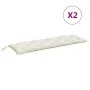 Cushions for garden bench 2 units cream melange fabric 150x50x7 cm by , Cushions for chairs and sofas - Ref: Foro24-4002610, ...