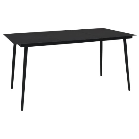 Garten-Esstisch aus schwarzem Stahl und Glas, 150 x 80 x 74 cm von vidaXL, Gartentische - Ref: Foro24-312158, Preis: 196,41 €...