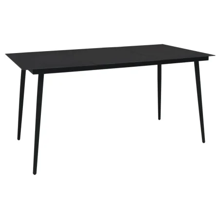 Garten-Esstisch aus schwarzem Stahl und Glas, 150 x 80 x 74 cm von vidaXL, Gartentische - Ref: Foro24-312158, Preis: 196,41 €...