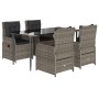Garten-Essgruppe, 5-teilig, mit grauen Polstern aus synthetischem Rattan von , Gartensets - Ref: Foro24-3262857, Preis: 713,2...