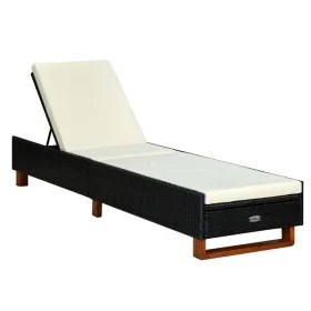 Sun lounger with black synthetic rattan cushion by vidaXL, Loungers - Ref: Foro24-310472, Price: 145,13 €, Discount: %
