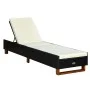 Sun lounger with black synthetic rattan cushion by vidaXL, Loungers - Ref: Foro24-310472, Price: 145,13 €, Discount: %