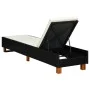 Sun lounger with black synthetic rattan cushion by vidaXL, Loungers - Ref: Foro24-310472, Price: 145,13 €, Discount: %