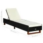 Sun lounger with black synthetic rattan cushion by vidaXL, Loungers - Ref: Foro24-310472, Price: 145,13 €, Discount: %