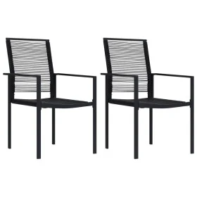 Garden chairs 2 units black PVC rattan by vidaXL, Garden chairs - Ref: Foro24-312171, Price: 93,79 €, Discount: %