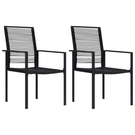 Gartenstühle 2 Einheiten schwarzes PVC-Rattan von vidaXL, Gartenstühle - Ref: Foro24-312171, Preis: 94,03 €, Rabatt: %