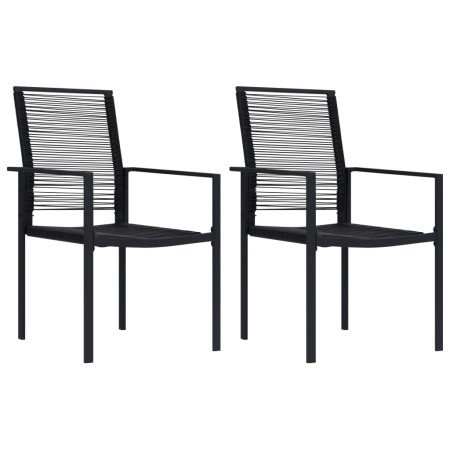 Gartenstühle 2 Einheiten schwarzes PVC-Rattan von vidaXL, Gartenstühle - Ref: Foro24-312171, Preis: 95,30 €, Rabatt: %