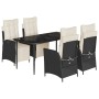 5-piece garden furniture set with black synthetic rattan cushions by , Garden sets - Ref: Foro24-3213381, Price: 575,83 €, Di...