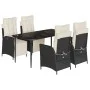 5-piece garden furniture set with black synthetic rattan cushions by , Garden sets - Ref: Foro24-3213381, Price: 671,72 €, Di...