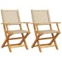 Gartenstühle 2 Stück Massivholz Akazie Rattan PE Beige von , Gartenstühle - Ref: Foro24-367665, Preis: 132,66 €, Rabatt: %