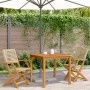 Gartenstühle 2 Stück Massivholz Akazie Rattan PE Beige von , Gartenstühle - Ref: Foro24-367665, Preis: 132,66 €, Rabatt: %