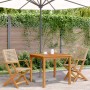 Gartenstühle 2 Stück Massivholz Akazie Rattan PE Beige von , Gartenstühle - Ref: Foro24-367665, Preis: 134,96 €, Rabatt: %