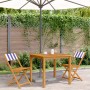 Bistrostühle, 2 Stück Massivholz Akazie und blau-weißer Stoff von , Gartenstühle - Ref: Foro24-367686, Preis: 85,70 €, Rabatt: %