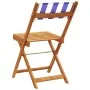 Bistro chairs 2 units solid acacia wood and blue white fabric by , Garden chairs - Ref: Foro24-367686, Price: 84,16 €, Discou...