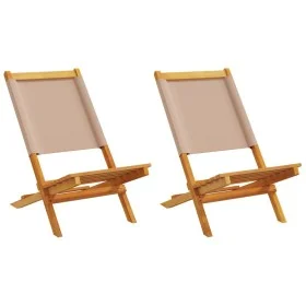 Gartenstühle 2 Stück Massivholz Akazie und Stoff in Grau-Taupe von , Gartenstühle - Ref: Foro24-367692, Preis: 107,76 €, Raba...