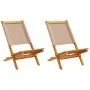 Sillas de jardín 2 uds madera maciza acacia y tela gris taupe de , Sillas de jardín - Ref: Foro24-367692, Precio: 107,73 €, D...