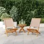 Sillas de jardín 2 uds madera maciza acacia y tela gris taupe de , Sillas de jardín - Ref: Foro24-367692, Precio: 107,73 €, D...
