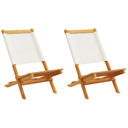Gartenstühle 2 Stück Massivholz Akazie und cremeweißer Stoff von , Gartenstühle - Ref: Foro24-367690, Preis: 112,49 €, Rabatt: %