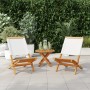 Gartenstühle 2 Stück Massivholz Akazie und cremeweißer Stoff von , Gartenstühle - Ref: Foro24-367690, Preis: 112,49 €, Rabatt: %