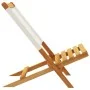 Sillas de jardín 2 uds madera maciza acacia y tela crema blanco de , Sillas de jardín - Ref: Foro24-367690, Precio: 110,32 €,...