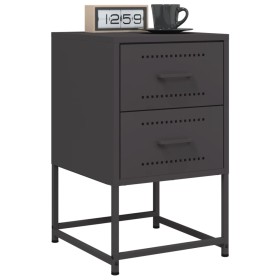 Bedside tables 2 units black steel 36x39x60.5 cm by , Nightstands - Ref: Foro24-846459, Price: 121,02 €, Discount: %