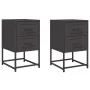 Bedside tables 2 units black steel 36x39x60.5 cm by , Nightstands - Ref: Foro24-846459, Price: 119,44 €, Discount: %