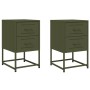 Nachttische, 2 Stück, Olivengrünes Stahl, 36x39x60,5 cm. von , Nachttische - Ref: Foro24-846467, Preis: 94,28 €, Rabatt: %
