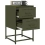 Bedside tables 2 units olive green steel 36x39x60.5 cm by , Nightstands - Ref: Foro24-846467, Price: 93,40 €, Discount: %