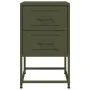 Bedside tables 2 units olive green steel 36x39x60.5 cm by , Nightstands - Ref: Foro24-846467, Price: 93,40 €, Discount: %