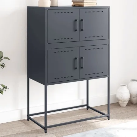 Anrichte aus anthrazitgrauem Stahl 68,5x38,5x107 cm von , Sideboards - Ref: Foro24-846484, Preis: 81,72 €, Rabatt: %