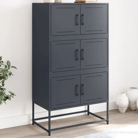 Anrichte aus anthrazitgrauem Stahl 68,5x38,5x123,5 cm von , Sideboards - Ref: Foro24-846490, Preis: 150,17 €, Rabatt: %
