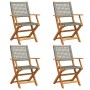Faltbare Gartenstühle, 6 Stück Massivholz und graues PE-Rattan von , Gartenstühle - Ref: Foro24-3214559, Preis: 260,84 €, Rab...