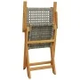 Folding garden chairs 6 pcs solid wood and gray PE rattan by , Garden chairs - Ref: Foro24-3214559, Price: 256,67 €, Discount: %