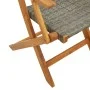 Folding garden chairs 6 pcs solid wood and gray PE rattan by , Garden chairs - Ref: Foro24-3214559, Price: 256,67 €, Discount: %