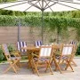 Faltbare Gartenstühle, 6 Stück Massivholz, blau-weißer Stoff. von , Gartenstühle - Ref: Foro24-3214590, Preis: 295,45 €, Raba...