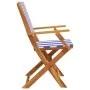 Faltbare Gartenstühle, 6 Stück Massivholz, blau-weißer Stoff. von , Gartenstühle - Ref: Foro24-3214590, Preis: 295,45 €, Raba...
