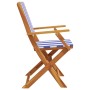 Faltbare Gartenstühle, 6 Stück Massivholz, blau-weißer Stoff. von , Gartenstühle - Ref: Foro24-3214590, Preis: 301,27 €, Raba...