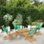 4 verstellbare Gartenstühle aus Massivholz und grünem Stoff von , Gartenstühle - Ref: Foro24-3214649, Preis: 210,77 €, Rabatt: %