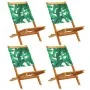 4 verstellbare Gartenstühle aus Massivholz und grünem Stoff von , Gartenstühle - Ref: Foro24-3214649, Preis: 210,77 €, Rabatt: %