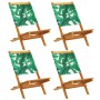 4 verstellbare Gartenstühle aus Massivholz und grünem Stoff von , Gartenstühle - Ref: Foro24-3214649, Preis: 214,74 €, Rabatt: %