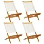 Folding garden chairs 4 units solid wood and cream fabric by , Garden chairs - Ref: Foro24-3214637, Price: 211,90 €, Discount: %