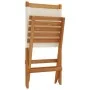 Folding garden chairs 4 units solid wood and cream fabric by , Garden chairs - Ref: Foro24-3214637, Price: 211,90 €, Discount: %