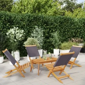 Faltbare Gartenstühle, 4 Stück Massivholz und anthrazitfarbener Stoff von , Gartenstühle - Ref: Foro24-3214640, Preis: 211,90...