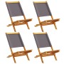 Folding garden chairs 4 pcs solid wood and anthracite fabric by , Garden chairs - Ref: Foro24-3214640, Price: 207,21 €, Disco...