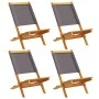 Folding garden chairs 4 pcs solid wood and anthracite fabric by , Garden chairs - Ref: Foro24-3214640, Price: 211,90 €, Disco...