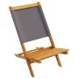 Folding garden chairs 4 pcs solid wood and anthracite fabric by , Garden chairs - Ref: Foro24-3214640, Price: 211,90 €, Disco...